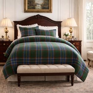 Pottery Barn Stewart Plaid Cotton Duvet Cover King - California King